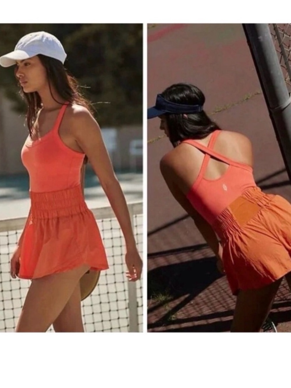 FP Movement by FREE PEOPLE The Way Home Skortsie Romper Orange M NWT